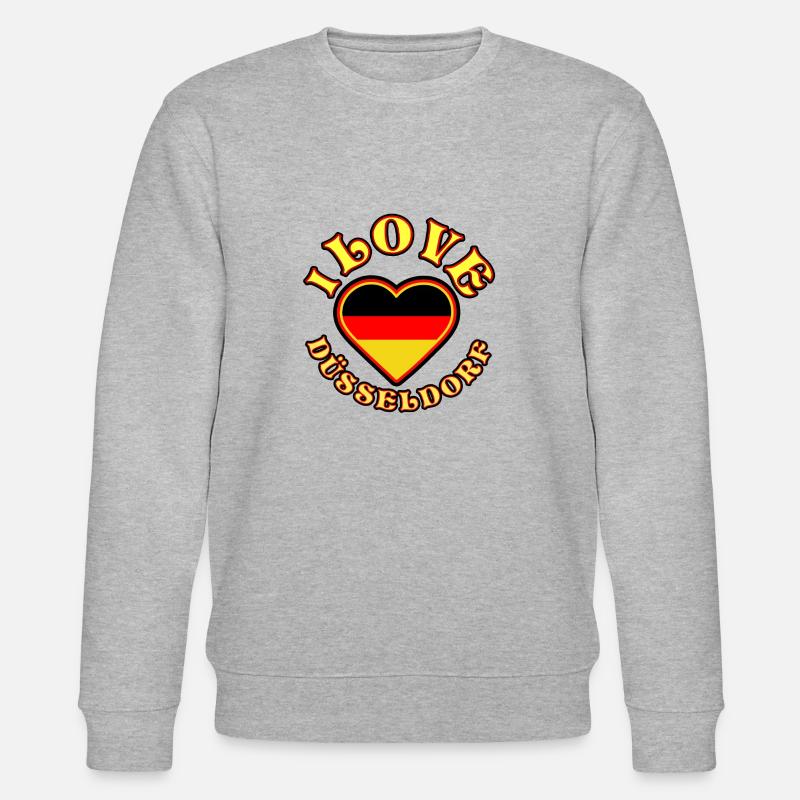 I love Düsseldorf - Stanley/Stella Unisex Bio-Sweatshirt CHANGER  - Grau meliert