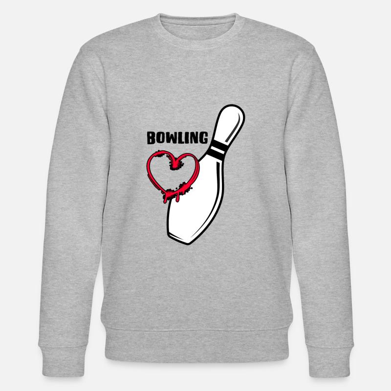 bowling strike bowlingbahn bowling-love - Stanley/Stella Unisex Bio-Sweatshirt CHANGER  - Grau meliert
