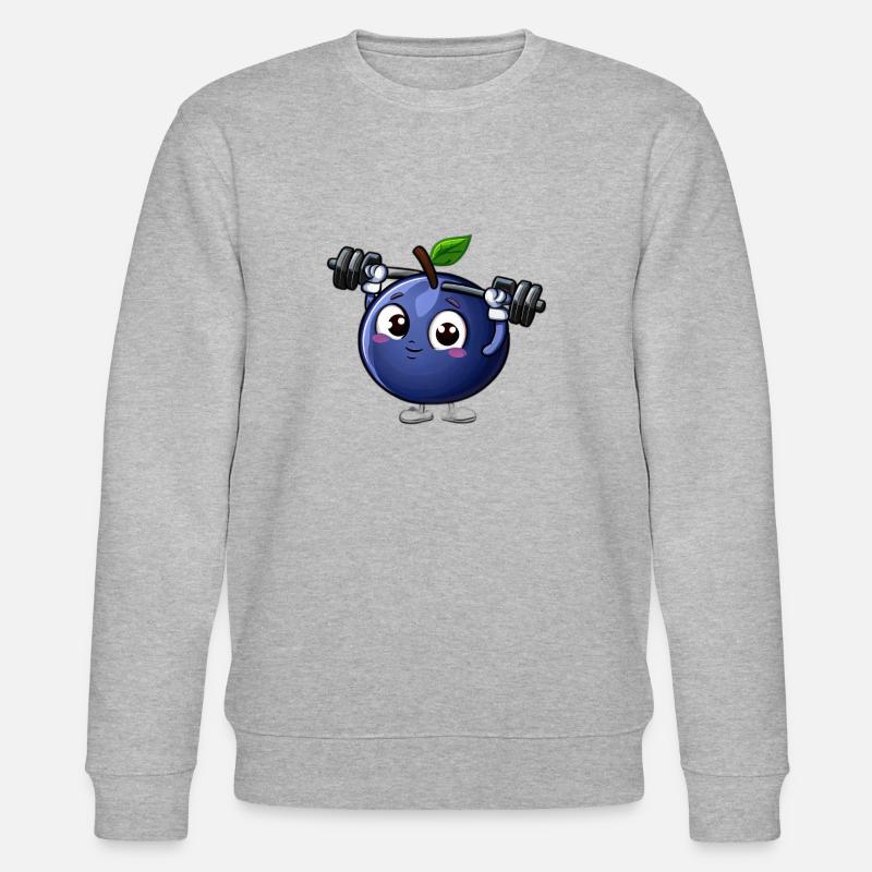 Trainierende Blaubeere - Stanley/Stella Unisex Bio-Sweatshirt CHANGER  - Grau meliert