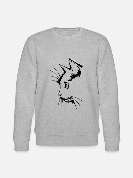 Katzenkopf 3- Katzengesicht - Stanley/Stella Unisex Bio-Sweatshirt CHANGER - Grau meliert