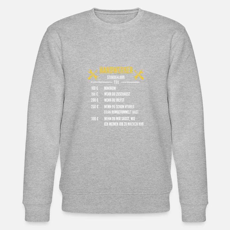 Stundenlohn | Handwerker - Stanley/Stella Unisex Bio-Sweatshirt CHANGER  - Grau meliert