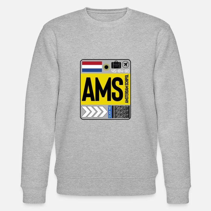 Flughafen Amsterdam Schipol - Stanley/Stella Unisex Bio-Sweatshirt CHANGER  - Grau meliert