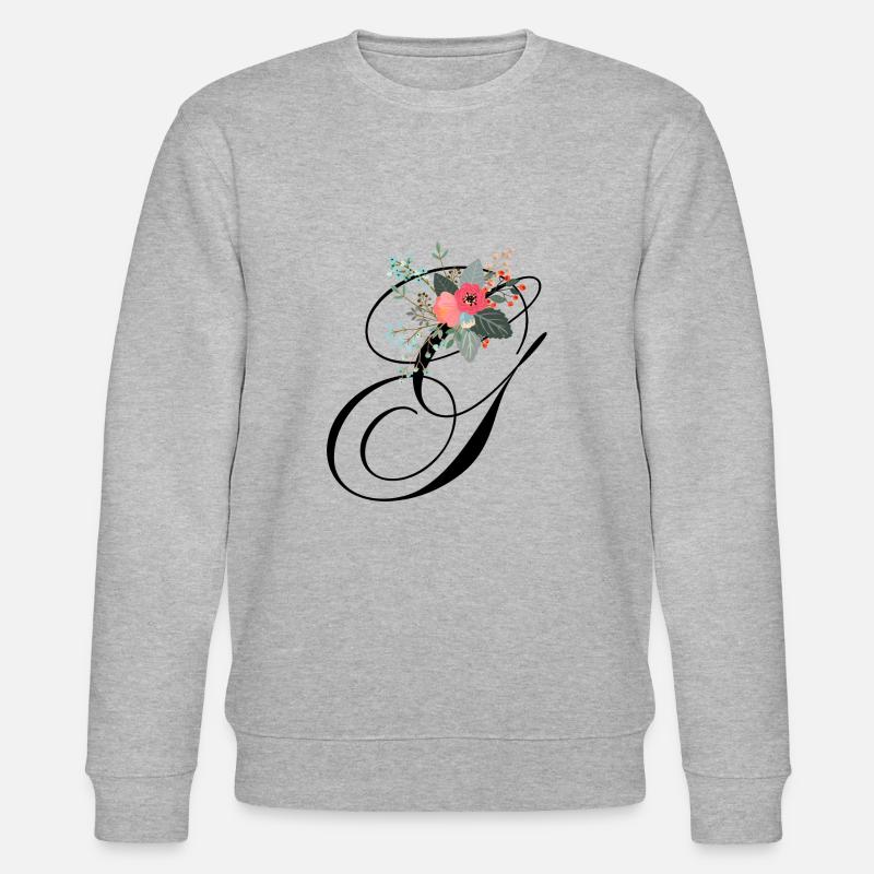 Buchstabe g blumig - Stanley/Stella Unisex Bio-Sweatshirt CHANGER  - Grau meliert