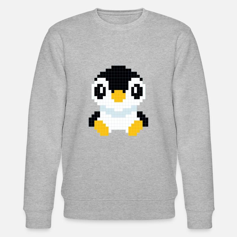 Ein pixeliger Pinguin - Stanley/Stella Unisex Bio-Sweatshirt CHANGER  - Grau meliert