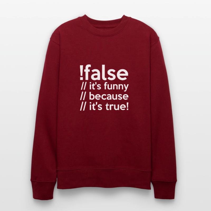 Programmierer false true Informatiker Student Code Stanley/Stella Unisex Bio-Sweatshirt CHANGER 