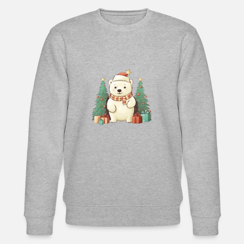 Mignon ours polaire de Noël - Sweat bio CHANGER Stanley/Stella Unisexe - gris chiné