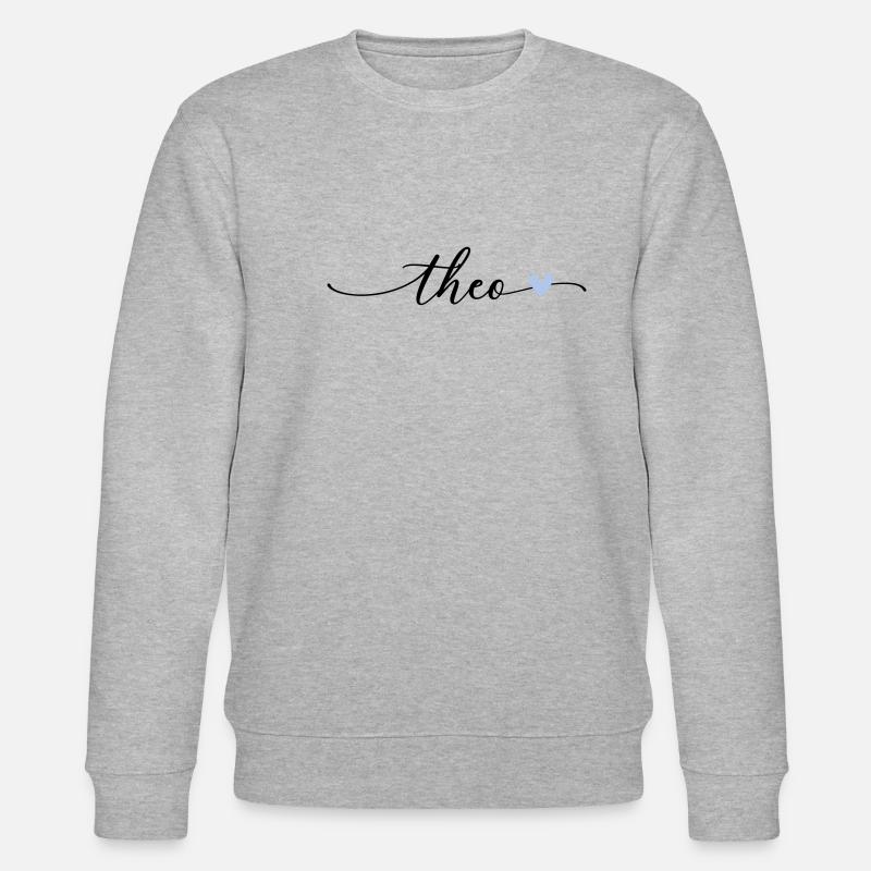 Police de calligraphie Theo Name - Sweat bio CHANGER Stanley/Stella Unisexe - gris chiné