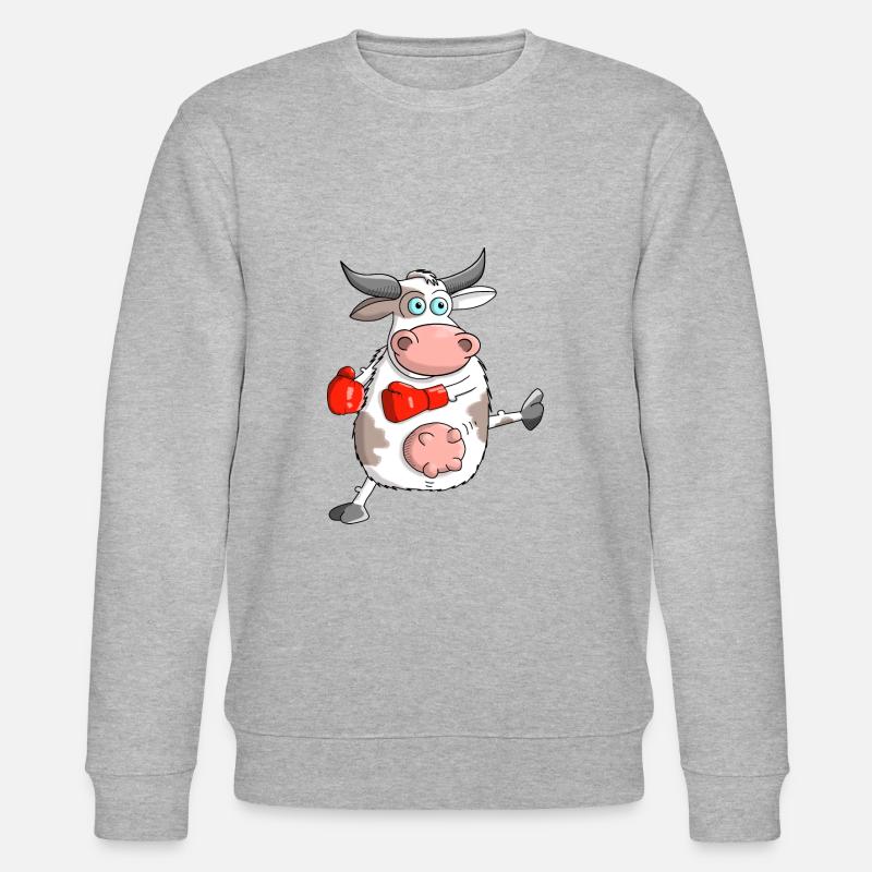 Taureau drôle de bande dessinée - Sweat bio CHANGER Stanley/Stella Unisexe - gris chiné