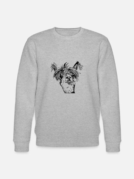 Funny llama alpaca face - Stanley/Stella CHANGER Unisex Organic Sweatshirt - heather grey