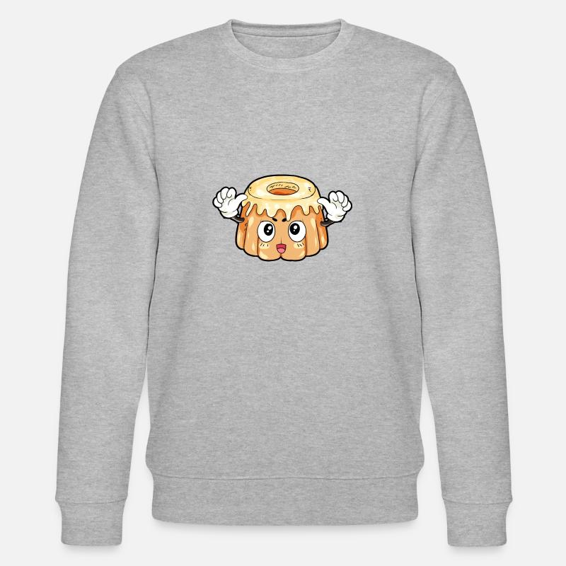Pudding Essen Feinschmecker Geschenk - Stanley/Stella Unisex Bio-Sweatshirt CHANGER  - Grau meliert