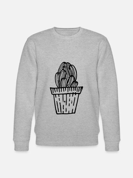 Hand-painted cactus - Stanley/Stella CHANGER Unisex Organic Sweatshirt - heather grey