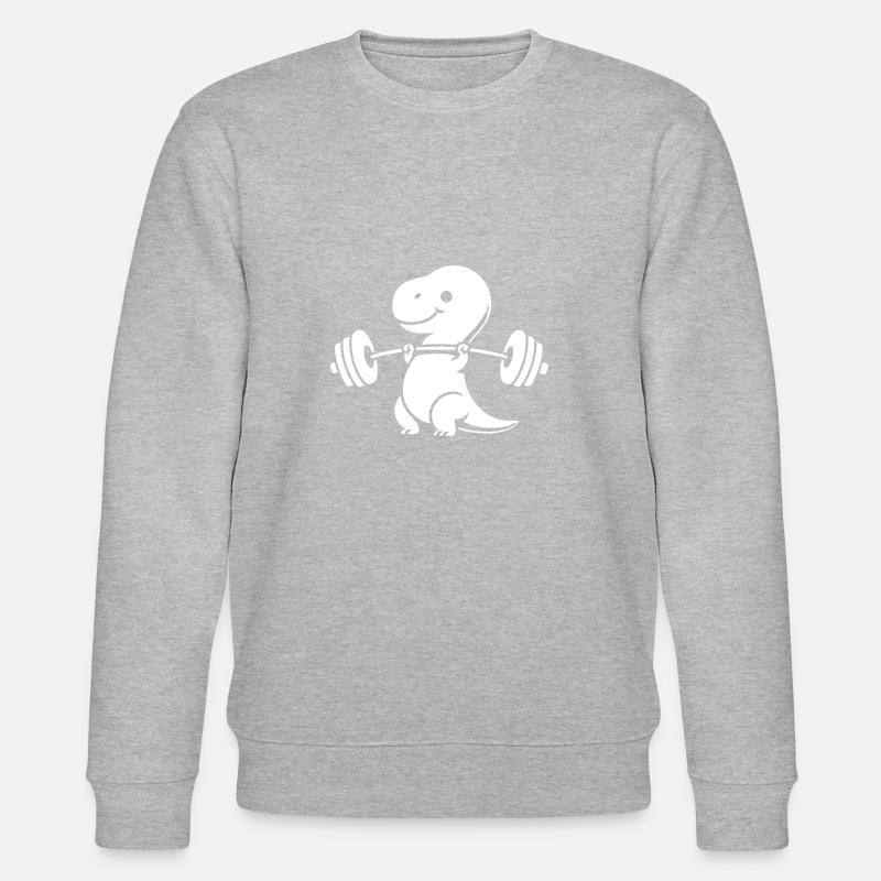 T-Rex avec entraînement avec haltères - Sweat bio CHANGER Stanley/Stella Unisexe - gris chiné