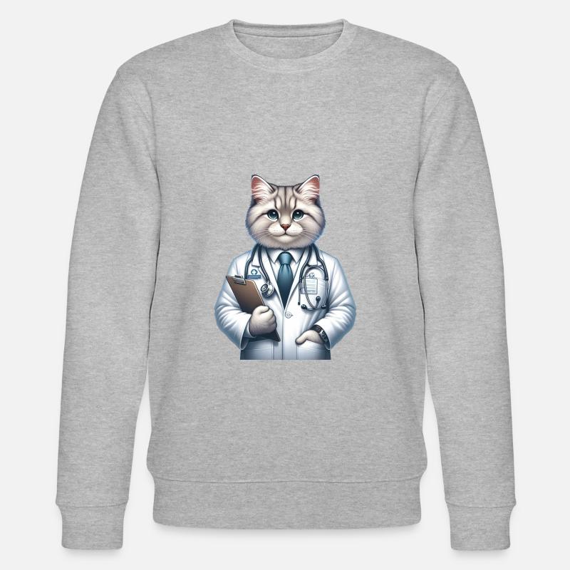 Docteur de chat mignon - Sweat bio CHANGER Stanley/Stella Unisexe - gris chiné