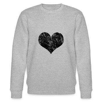 Schwarzes Herz - Stanley/Stella Unisex Bio-Sweatshirt CHANGER  - Grau meliert - Vorne - Nik (191cm) & Marisol (170cm)