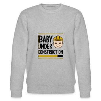 Baby under Construction - Stanley/Stella CHANGER Unisex Organic Sweatshirt - heather grey - Front - Nik (191cm) & Marisol (170cm)
