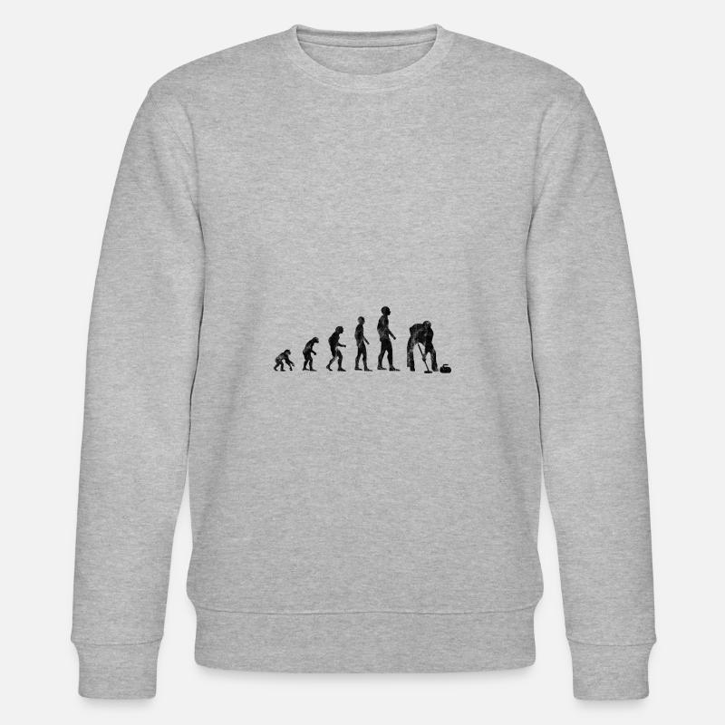 Ice Curling Curler Curling Evolution - Stanley/Stella CHANGER Unisex Organic Sweatshirt - heather grey