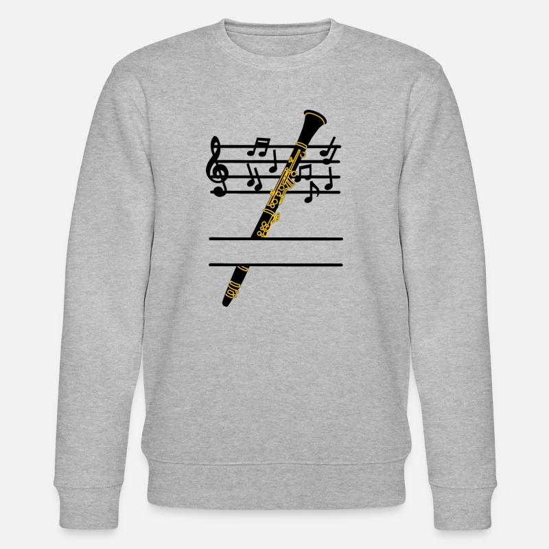 Klarinette Blasmusik Töne - Stanley/Stella Unisex Bio-Sweatshirt CHANGER  - Grau meliert