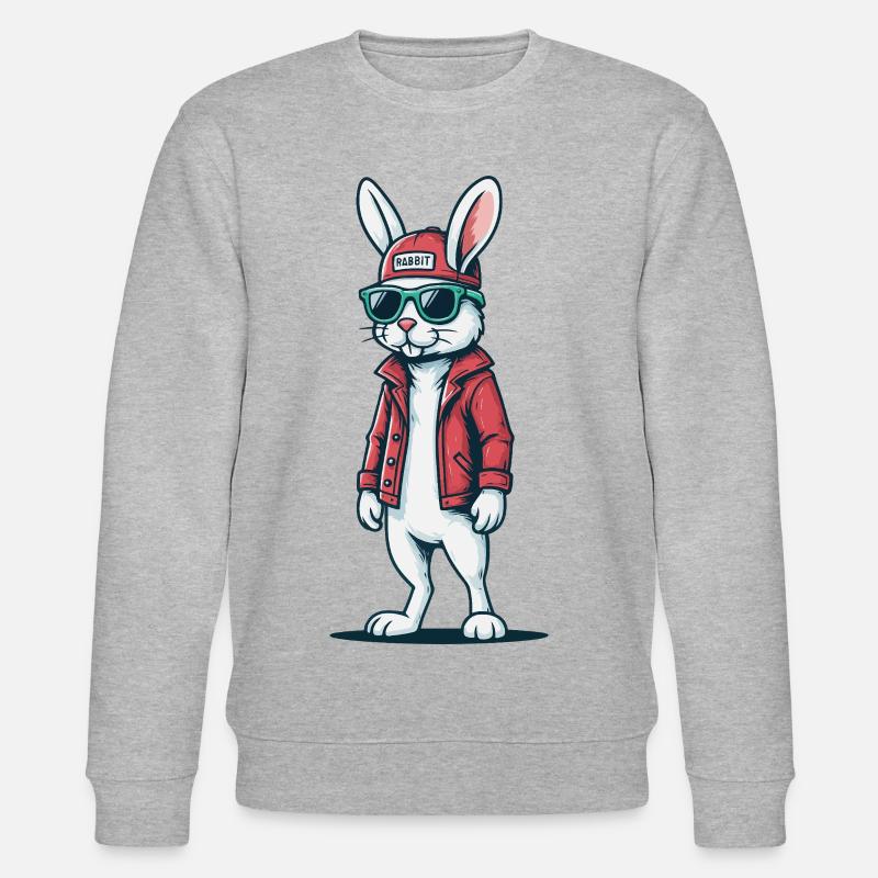 Lapin cool style de rue - Sweat bio CHANGER Stanley/Stella Unisexe - gris chiné