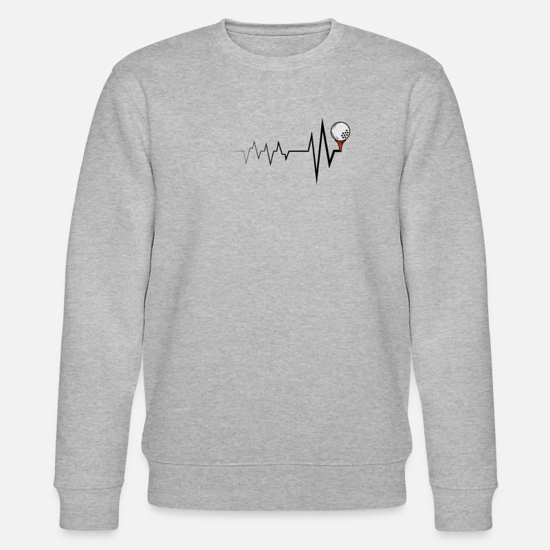 Golf Heartbeat Golf Golf Geschenkidee - Stanley/Stella Unisex Bio-Sweatshirt CHANGER  - Grau meliert