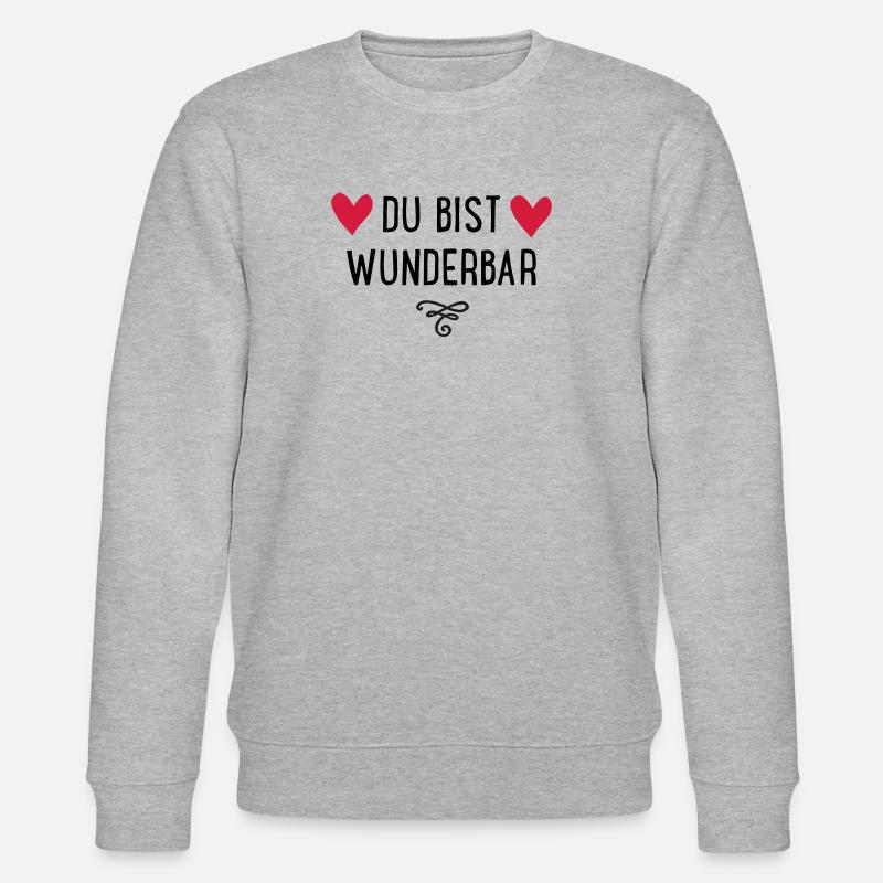 Du bist wunderbar - Stanley/Stella Unisex Bio-Sweatshirt CHANGER  - Grau meliert