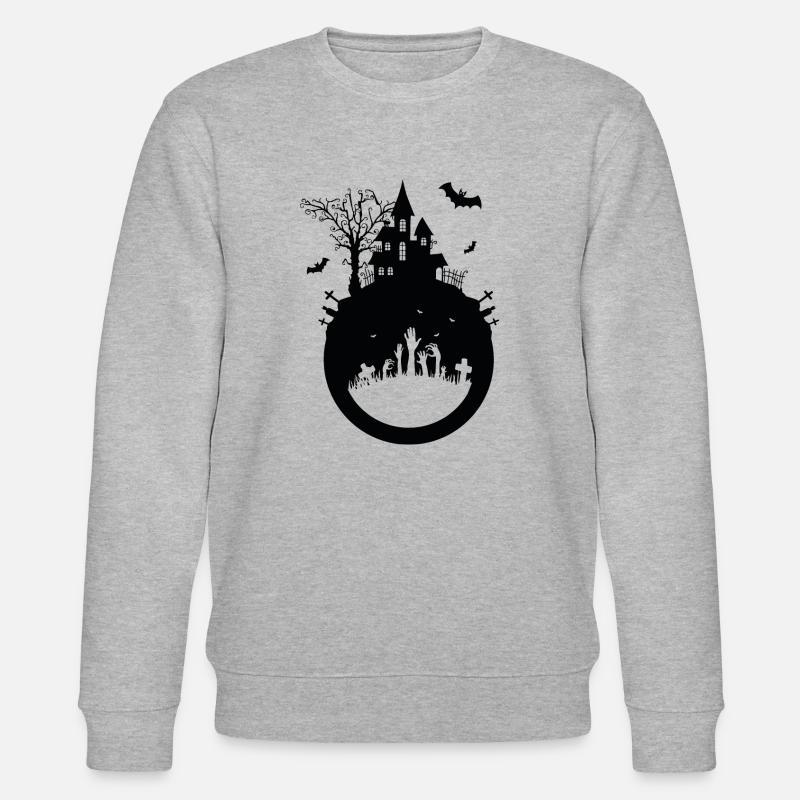 Haunted House - Halloween Design - Stanley/Stella Unisex Bio-Sweatshirt CHANGER  - Grau meliert