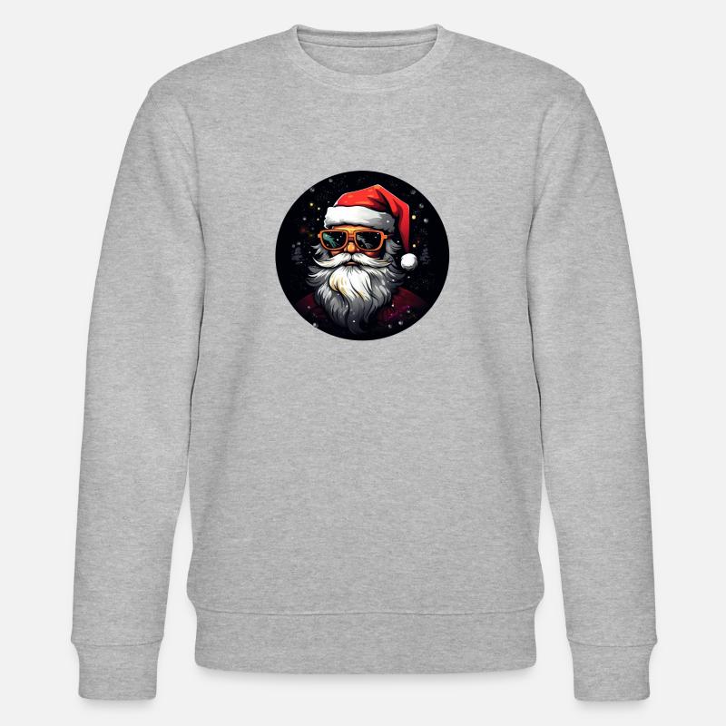 Weihnachtsmann mit Brille - Stanley/Stella Unisex Bio-Sweatshirt CHANGER  - Grau meliert