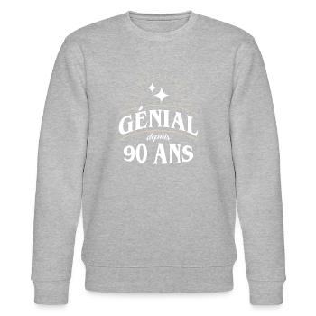 Génial depuis 90 ans - Sweat bio CHANGER Stanley/Stella Unisexe - gris chiné - Devant - Nik (191cm) & Marisol (170cm)