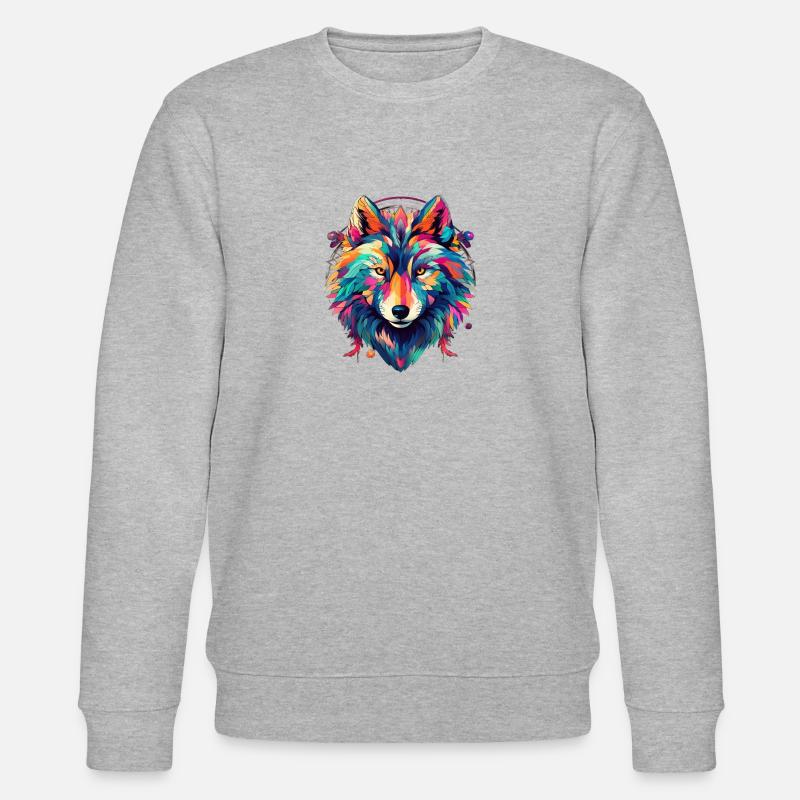 Neon-Shadow-Wolfenkreis - Stanley/Stella Unisex Bio-Sweatshirt CHANGER  - Grau meliert