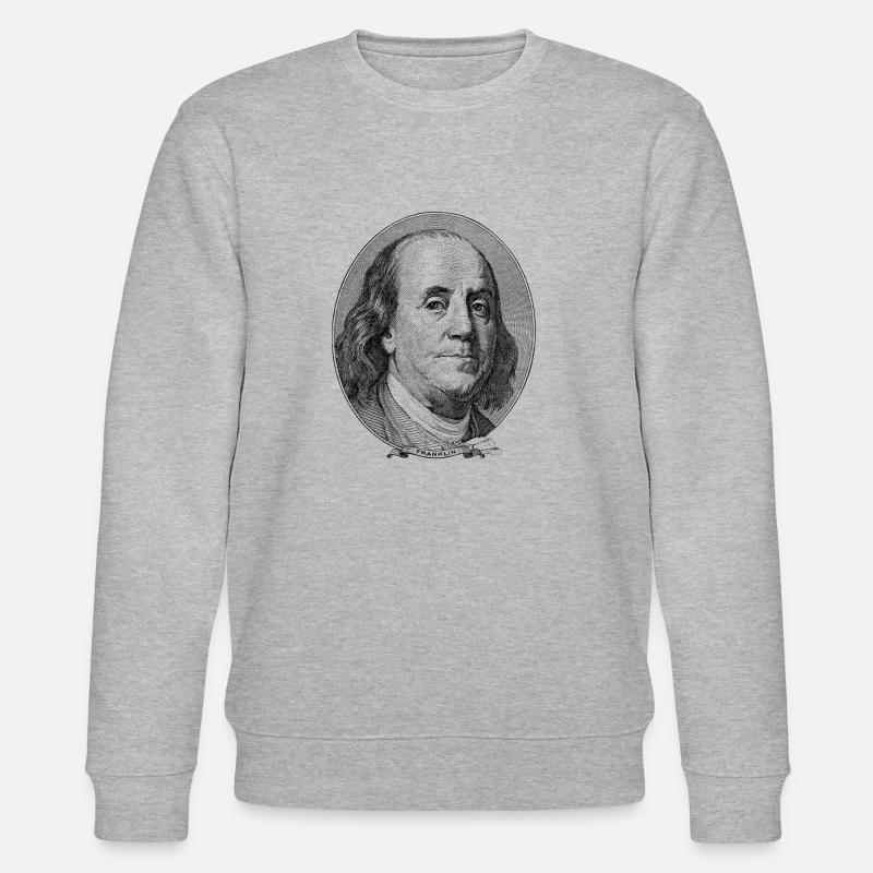 100 $ Benjamin Franklin - Sweat bio CHANGER Stanley/Stella Unisexe - gris chiné