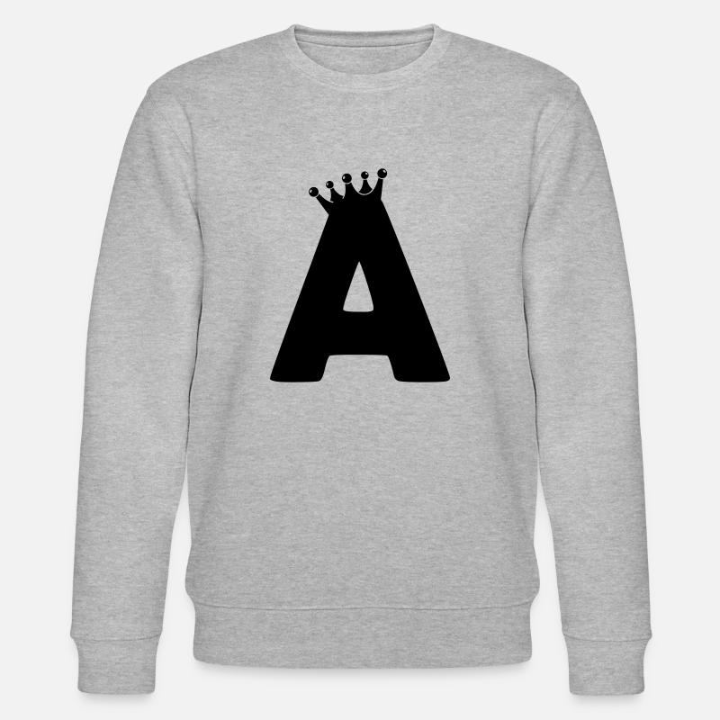 Buchstabe A Krone - Stanley/Stella Unisex Bio-Sweatshirt CHANGER  - Grau meliert