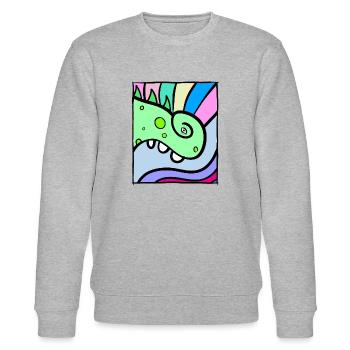 Chamäleon im Farbkasten abstrakt Phantasie - Stanley/Stella Unisex Bio-Sweatshirt CHANGER  - Grau meliert - Vorne - Nik (191cm) & Marisol (170cm)