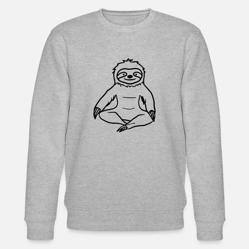 Sloth Yoga Gift Idea Vecteur - Sweat bio CHANGER Stanley/Stella Unisexe - gris chiné