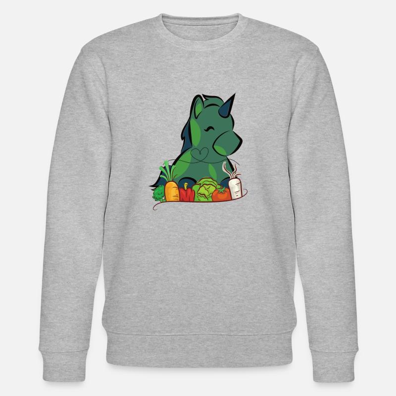 Veggie Einhorn - Stanley/Stella Unisex Bio-Sweatshirt CHANGER  - Grau meliert