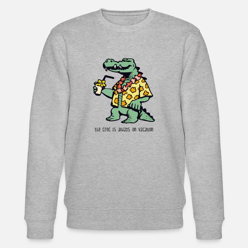 Hapi le crocodile en vacances - Sweat bio CHANGER Stanley/Stella Unisexe - gris chiné
