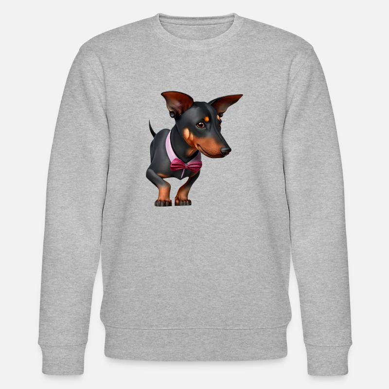 Dobermann Hund Dobermanntrainer Dobermannwelpe - Stanley/Stella Unisex Bio-Sweatshirt CHANGER  - Grau meliert