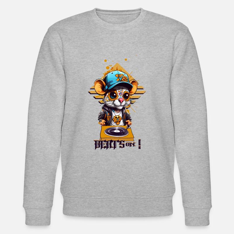 Rat DJ mignon - Sweat bio CHANGER Stanley/Stella Unisexe - gris chiné