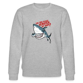 Grand requin blanc gratte mon dos - Sweat bio CHANGER Stanley/Stella Unisexe - gris chiné - Devant - Nik (191cm) & Marisol (170cm)