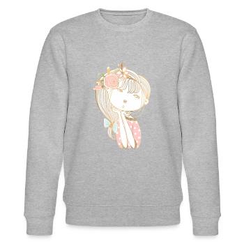 Garden of the Soul: Secrets of a Dreamy Girl - Stanley/Stella CHANGER Unisex Organic Sweatshirt - heather grey - Front - Nik (191cm) & Marisol (170cm)