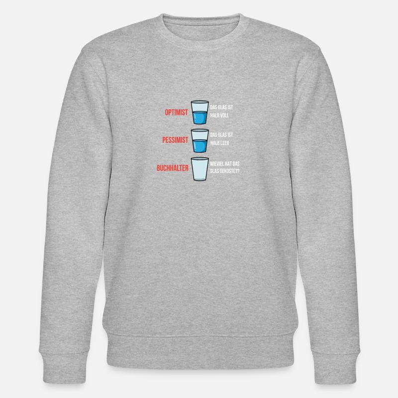 Optimist Pessimist Buchhalter - Stanley/Stella Unisex Bio-Sweatshirt CHANGER  - Grau meliert