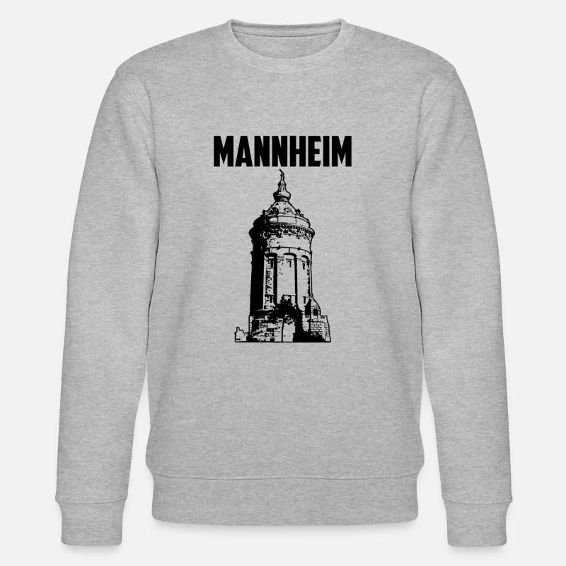 Mannheim Wasserturm Schwarz - Stanley/Stella Unisex Bio-Sweatshirt CHANGER  - Grau meliert