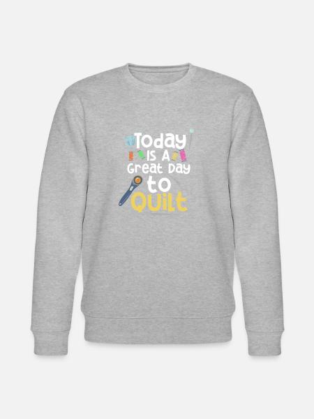 Det er en god dag at quilte quiltegave - Stanley/Stella økologisk unisex-sweatshirt CHANGER - grå meleret