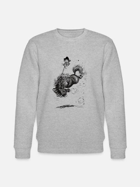 Thelwell - Pony springing - Stanley/Stella CHANGER Unisex Organic Sweatshirt - heather grey