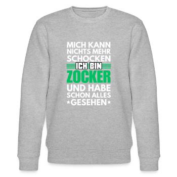 Non-shockable gambler - Stanley/Stella CHANGER Unisex Organic Sweatshirt - heather grey - Front - Nik (191cm) & Marisol (170cm)