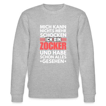 Non-shockable gambler - Stanley/Stella CHANGER Unisex Organic Sweatshirt - heather grey - Front - Nik (191cm) & Marisol (170cm)