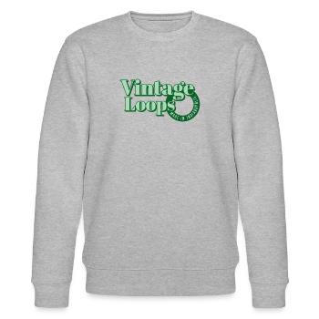Vintage Design Grün Loops - Stanley/Stella Unisex Bio-Sweatshirt CHANGER  - Grau meliert - Vorne - Nik (191cm) & Marisol (170cm)