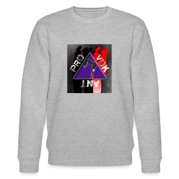 PROVOKANT - sexy Tänzerin auf Modern Art - Stanley/Stella Unisex Bio-Sweatshirt CHANGER  - Grau meliert - Vorne - Nik (191cm) & Marisol (170cm)