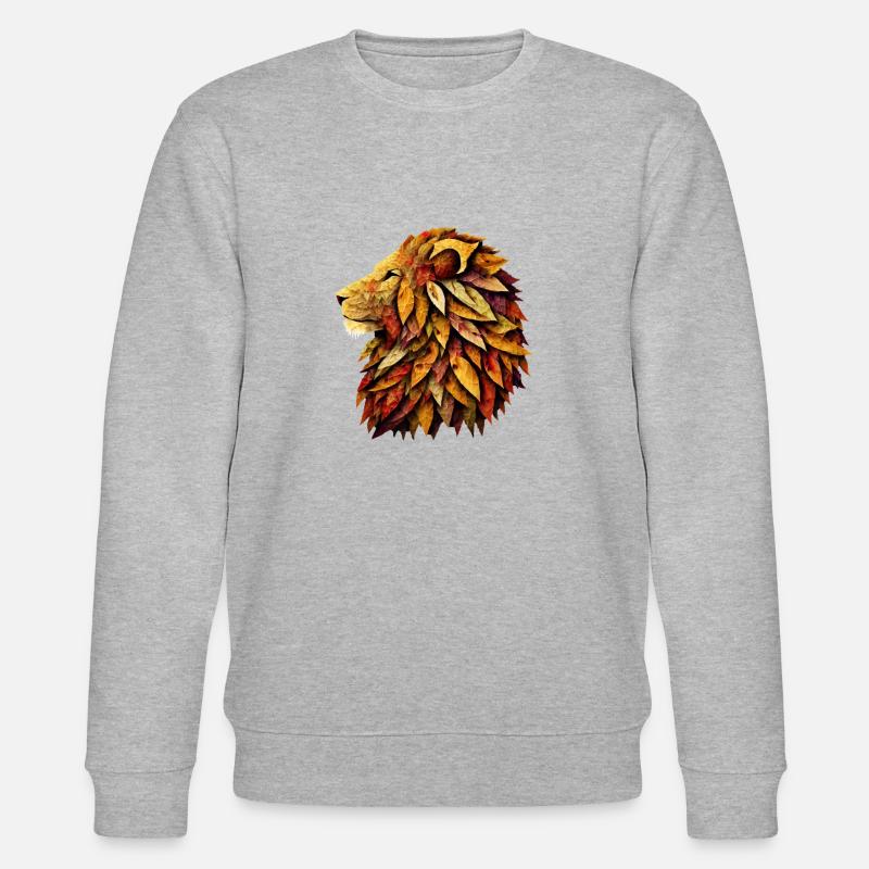 Herbstlöwe aus bunten Blättern - Stanley/Stella Unisex Bio-Sweatshirt CHANGER - Grau meliert