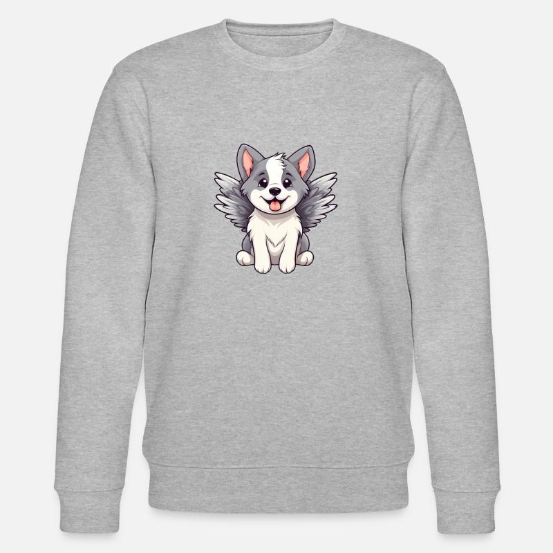 Süßer Engel Husky Comic - Stanley/Stella Unisex Bio-Sweatshirt CHANGER  - Grau meliert