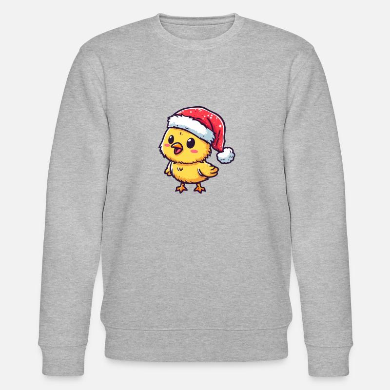 Festive Fluffy: Cute chick with - Stanley/Stella CHANGER Unisex Organic Sweatshirt - heather grey