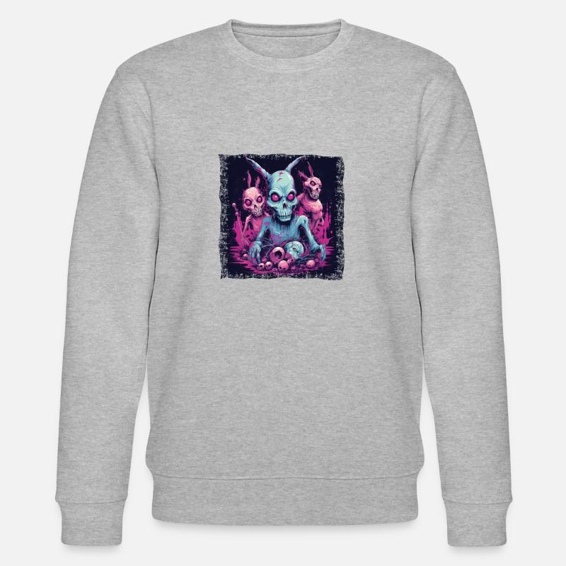 Easter Bunny Zombie Celebration - Stanley/Stella CHANGER Unisex Organic Sweatshirt - heather grey